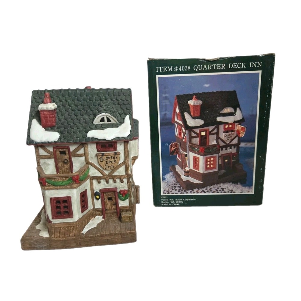 Pacific Rim Quarter Deck Inn Lighted Village Accessory Vintage Holiday Decor